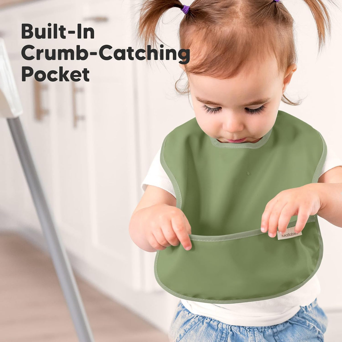 3-Pack Waterproof Baby Bibs for Eating - Lightweight Toddler Feeding Bibs with Large Food Catcher