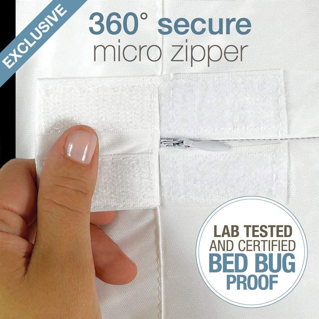 SafeRest Zippered Mattress Protector - Premium 9-12 Inch Waterproof Mattress Cover for Bed