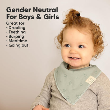 8-Pack Organic Baby Bandana Bibs for Boys, Girls - Super Absorbent Triangle Baby Bibs for Drooling