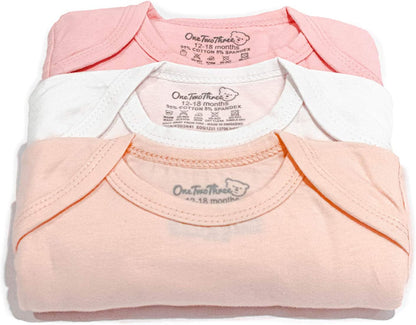 123 Bear Baby Cotton Spandex short-sleeve bodysuits unisex boy girl