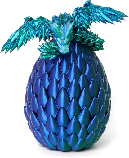 3D Printed Dragon Egg, Flying Articulated Dragon in Eggs, Flexible Joints Home Decor Executive Desk