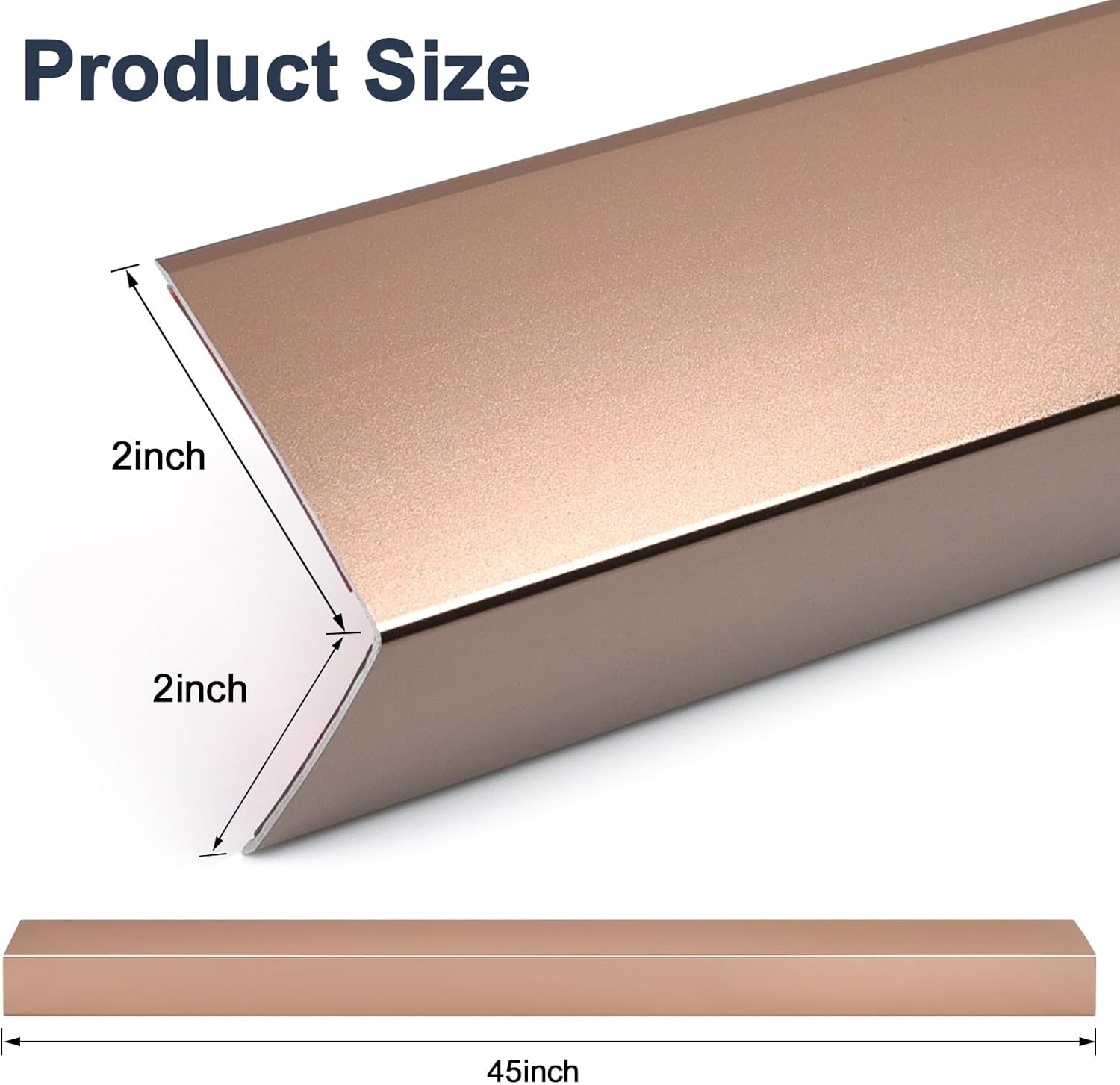 4PCS 45" Aluminum Metal Corner Protectors, Self Adhesive Corner Guards, Metal Wall Edge Protector