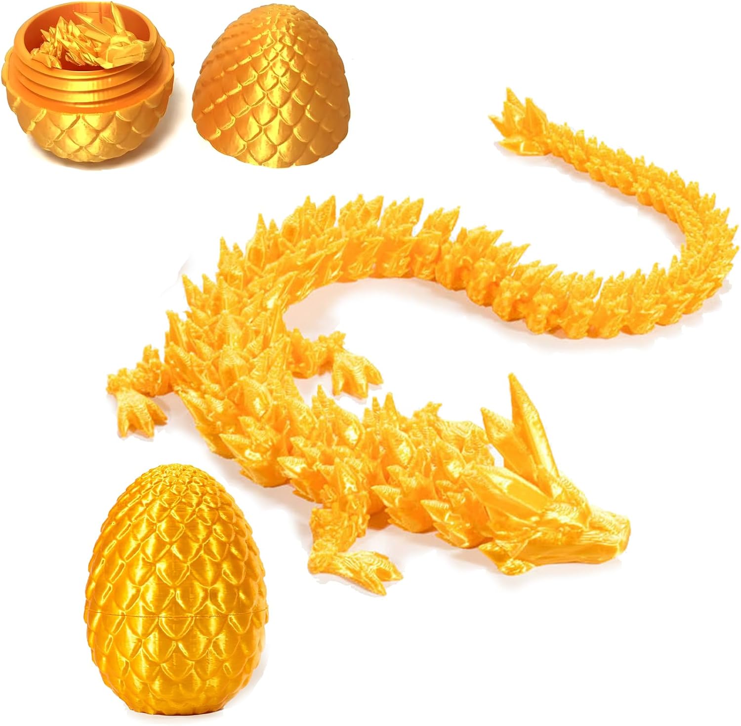 3D Printed Dragon Egg,Mystery Crystal Dragon Fidget Toys,Articulated Dragon,Home Desk Decor Easter