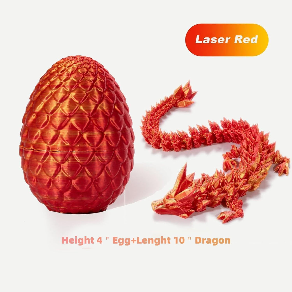3D Printed Dragon Eggs with Dragon Inside, Articulated Crystal Dragon in Egg, Executive Dragon