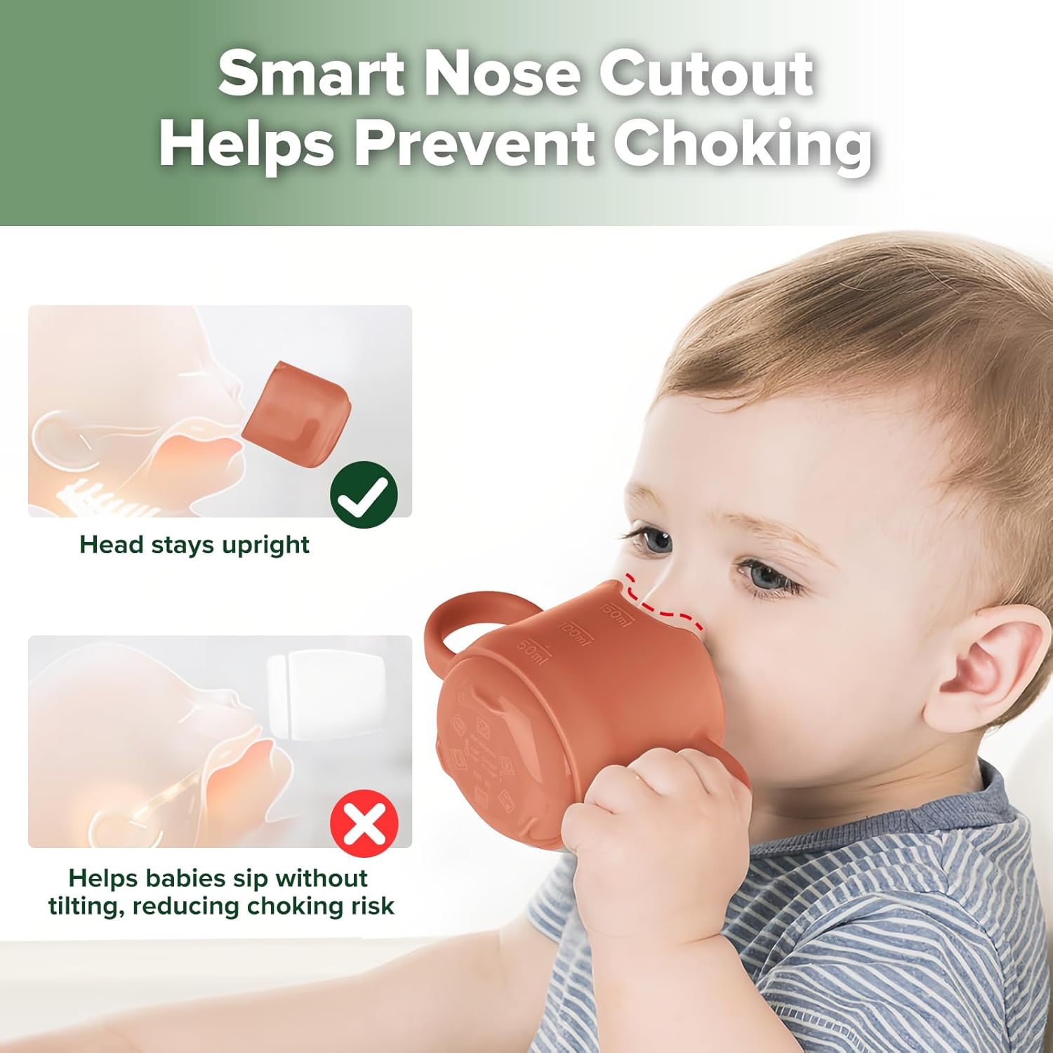 haakaa Silicone Baby Training Cup, Toddler Learning Open Cup for Baby 6 Months+, Drop-Proof BPA