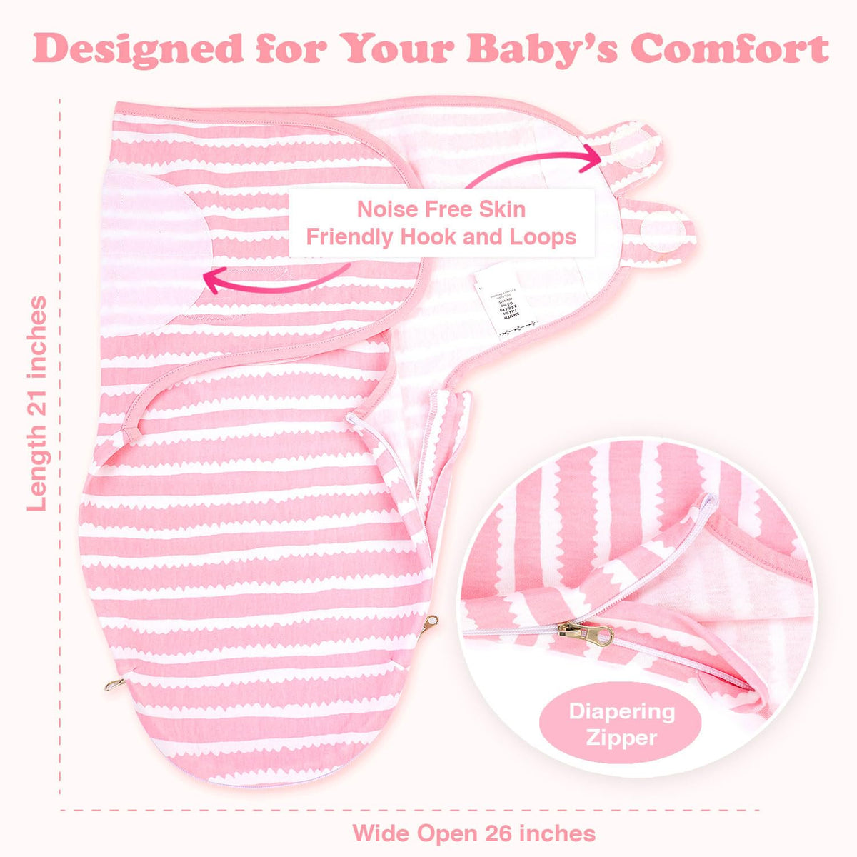 Bublo Baby Organic Swaddles for Newborns – Zipper Swaddles 0-3 Months, 3-Pack – Infant Sleep Sack