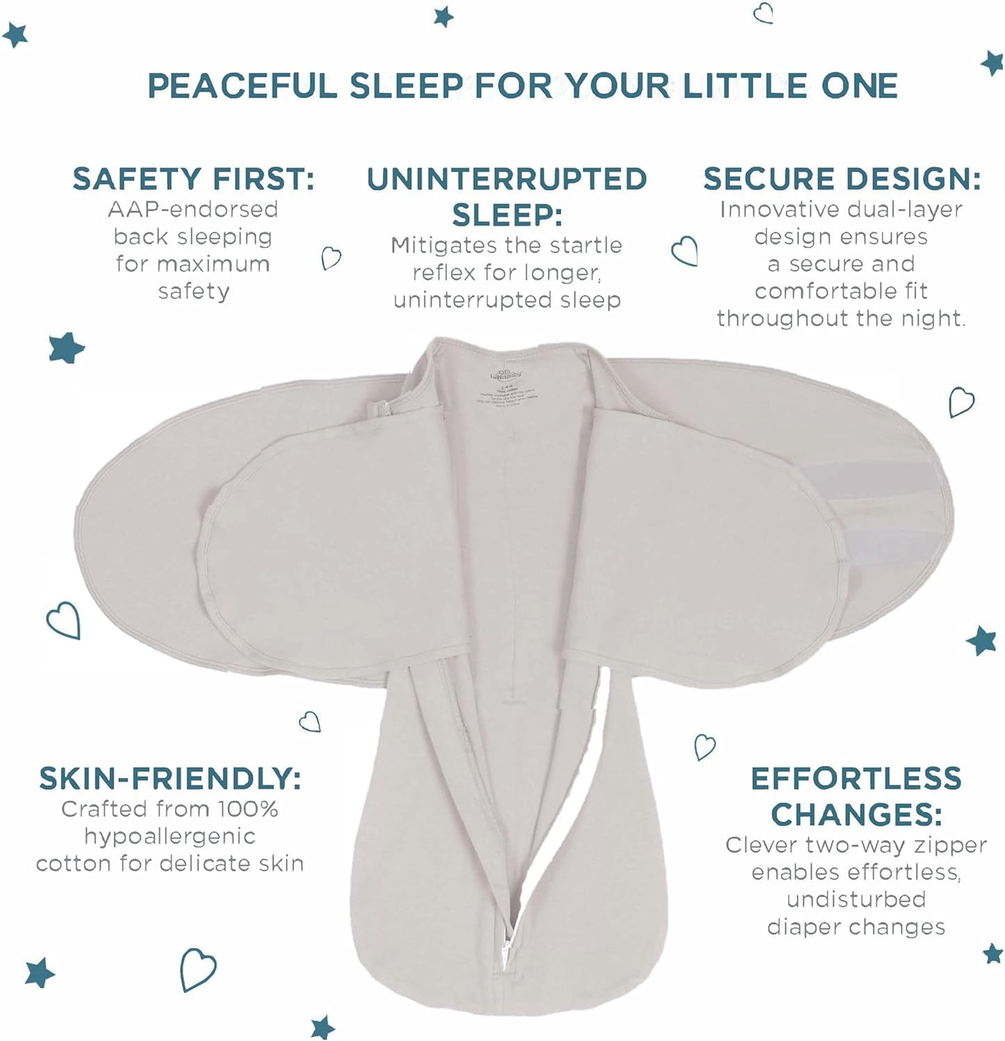 LullaBaby "Double Dream Swaddle: Exclusive Dual Wing Design, Pediatrician-Endorsed, Ultra-Soft