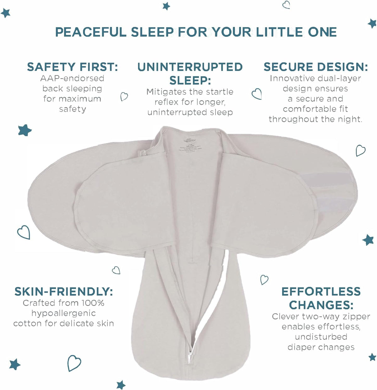 LullaBaby "Double Dream Swaddle: Exclusive Dual Wing Design, Pediatrician-Endorsed, Ultra-Soft