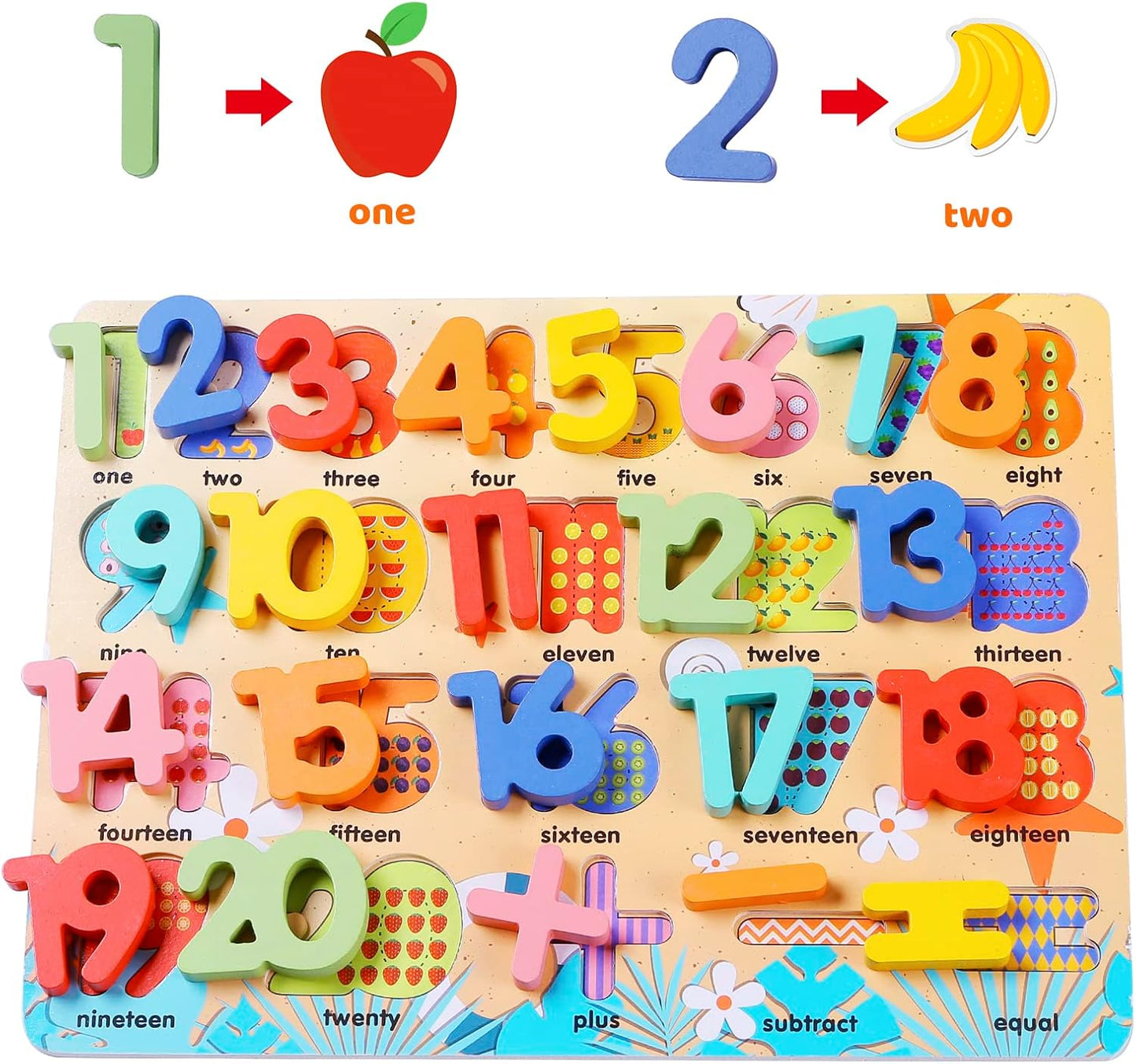 Wooden Puzzles for Toddlers, Voamuw Alphabet Number Shape Learning Education Preschool Toys for