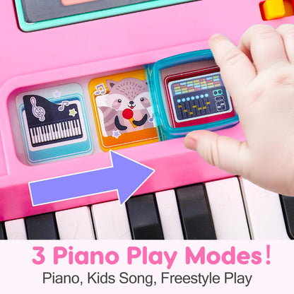 Baby DJ Table Musical Piano Toys for Toddlers Boys Girls with Music & Light