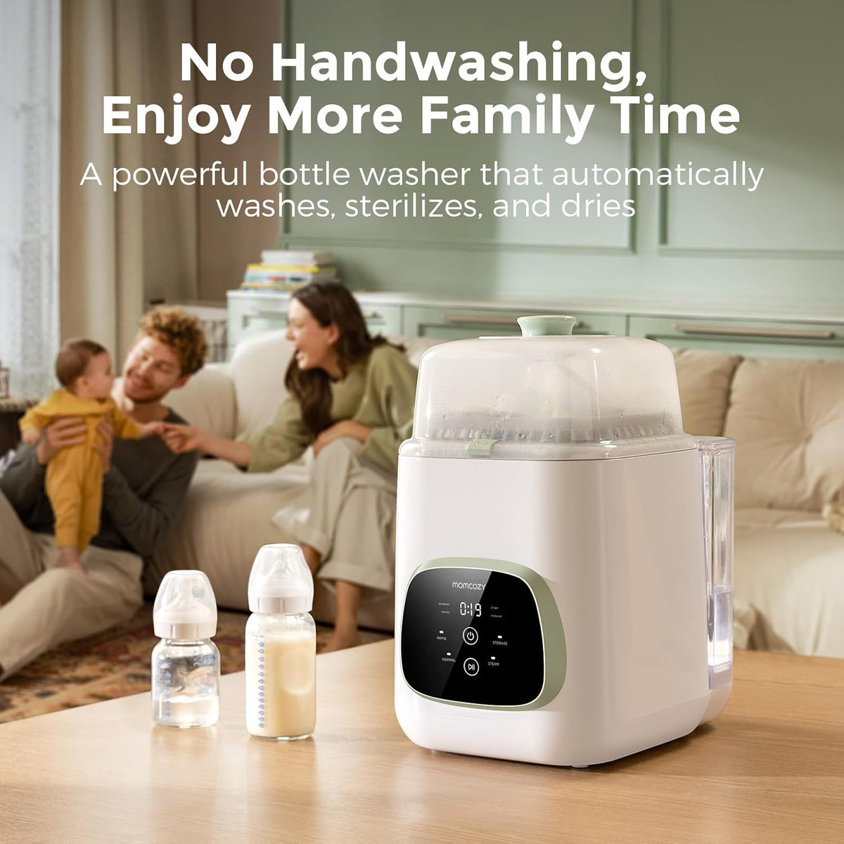 Momcozy KleanPal Pro Baby Bottle Washer, Sterilizer & Dryer - All-in-One Cleaning Machine for
