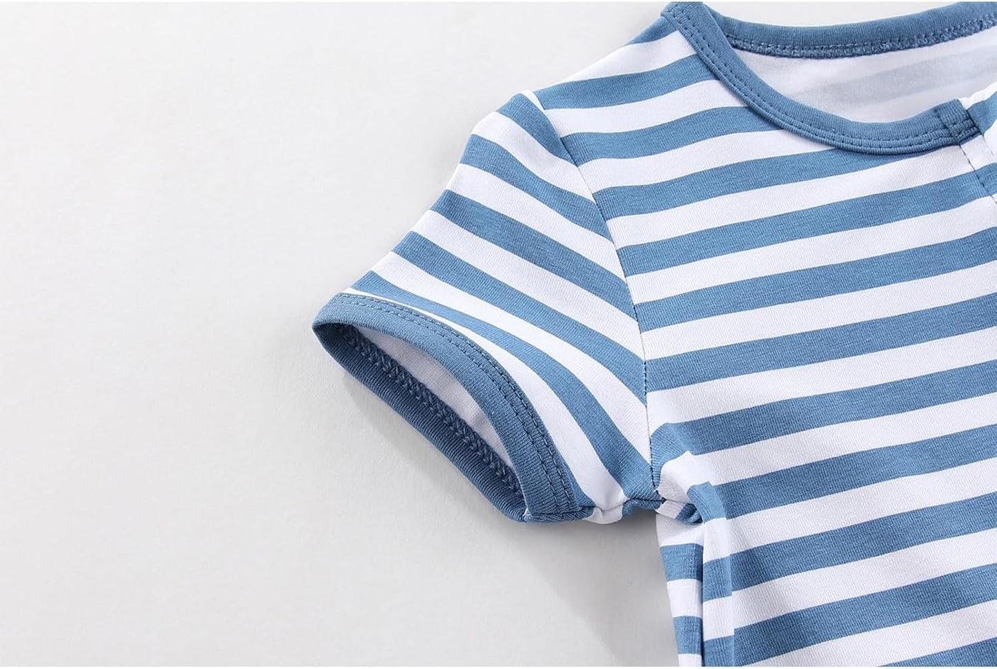 2 Pack Unisex Baby Short Sleeve Rompers 2 Way Zipper New Born One-Piece Jumpsuits 0-24Months Infant
