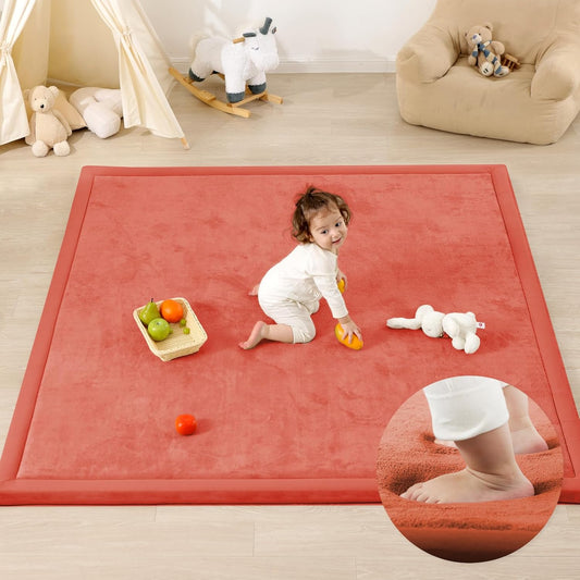 1.3" Thick Baby Play Mat,Ultra Soft Elasti-Foam 50×50 Playpen Mat for Tummy Time,Water-Repellent