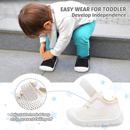 Baby Walking Shoes Toddler Girl Boy Soft Sole Breathable Mesh Slip on Summer Wide Shoes Infant