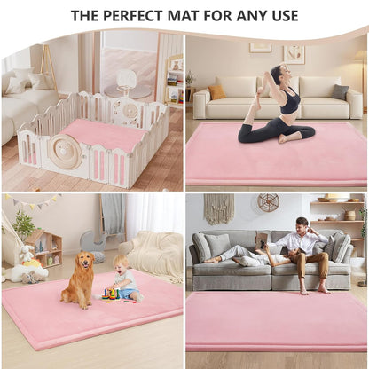Baby Play Mat for Floor,1.3" Thick Memory foam Tummy Time Mat for