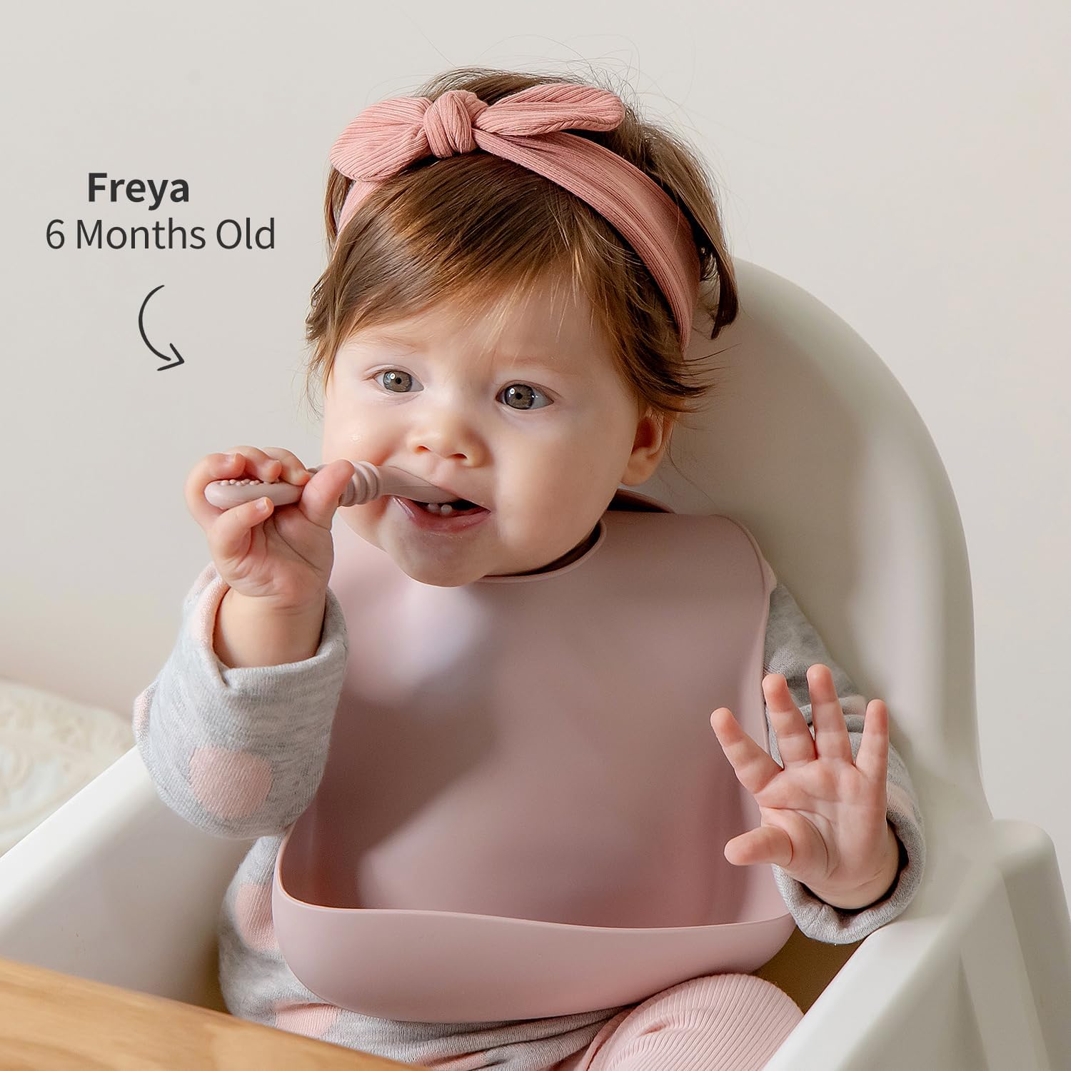 SAMiGO Silicone Baby Bowl and Spoon Set with Suction and Lid, First Stage Self Feeding Essentials