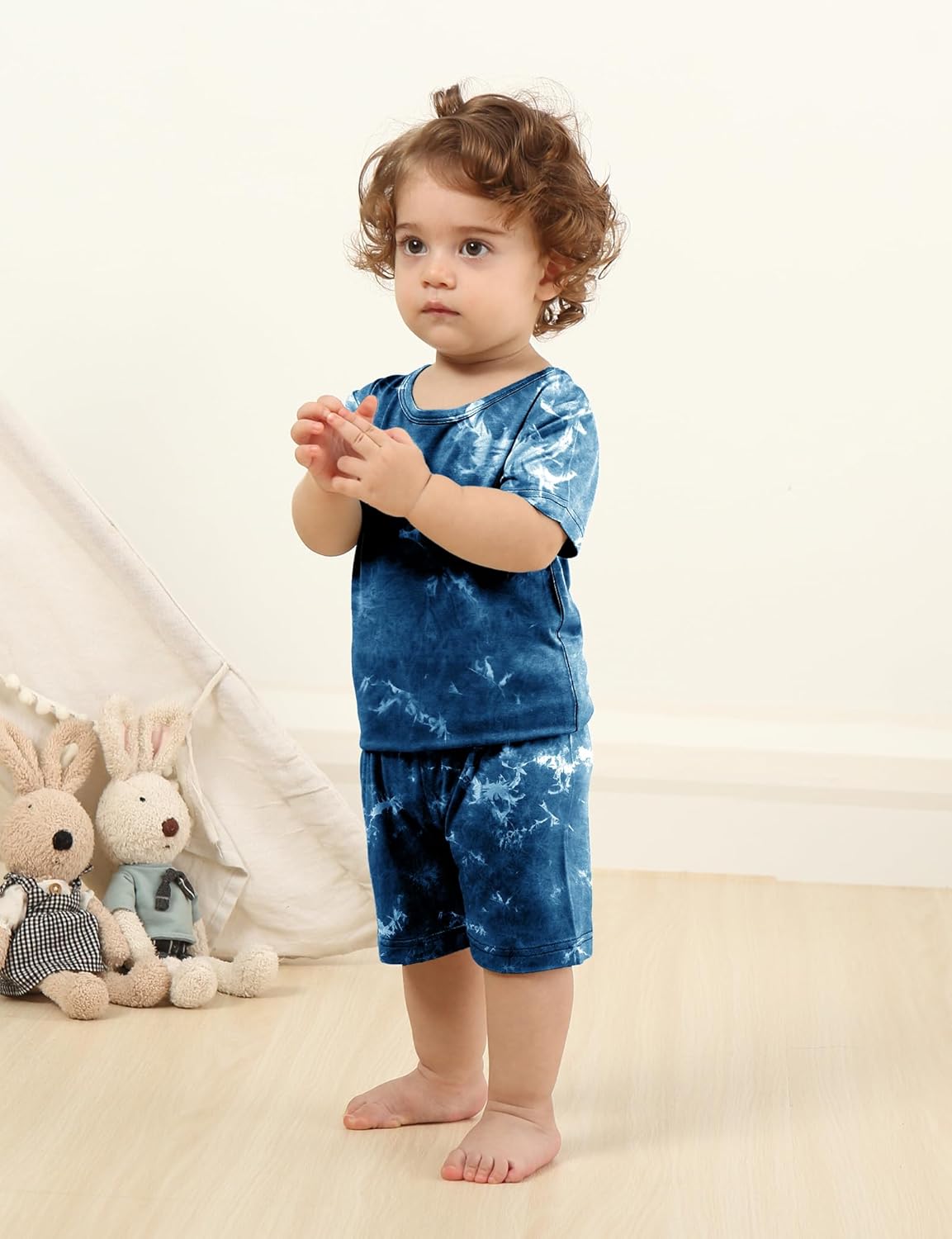 Jimonda Baby/Toddler Soft Sleepwear Short sleeve Kids Cool Pajama Outdoor 2-Piece Shirt&Shorts