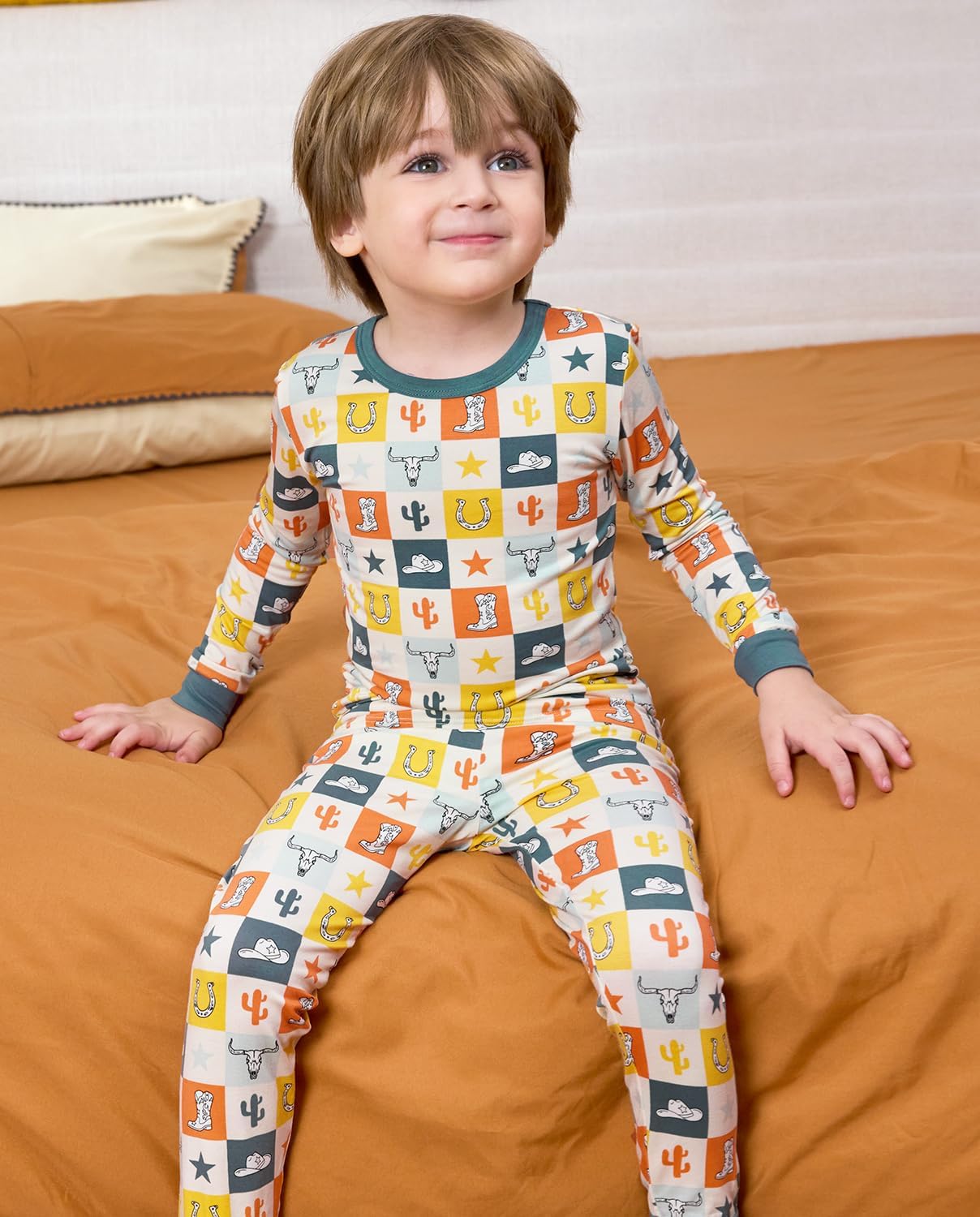 Bamboo Viscose Toddler Pajamas Boys Girls Baby 12M-8Y Pjs Sets Kids 2pcs Snug fit Long-Sleeve