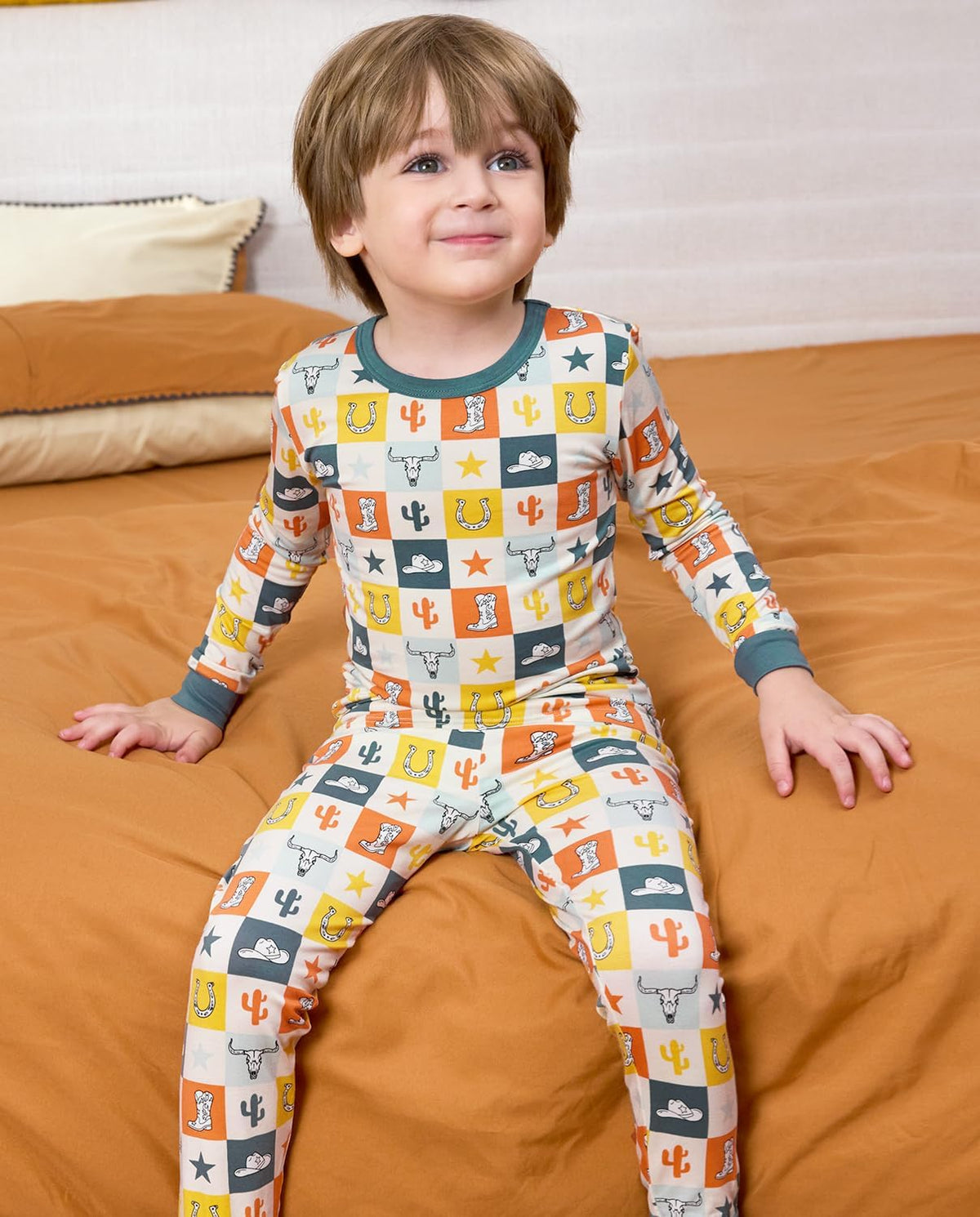 Bamboo Viscose Toddler Pajamas Boys Girls Baby 12M-8Y Pjs Sets Kids 2pcs Snug fit Long-Sleeve