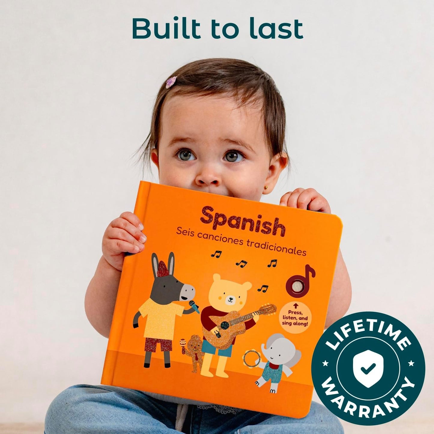Cali's Books Spanish Book for Toddlers 1-3 - Musical Books for Kids, Interactive Baby Sound Book