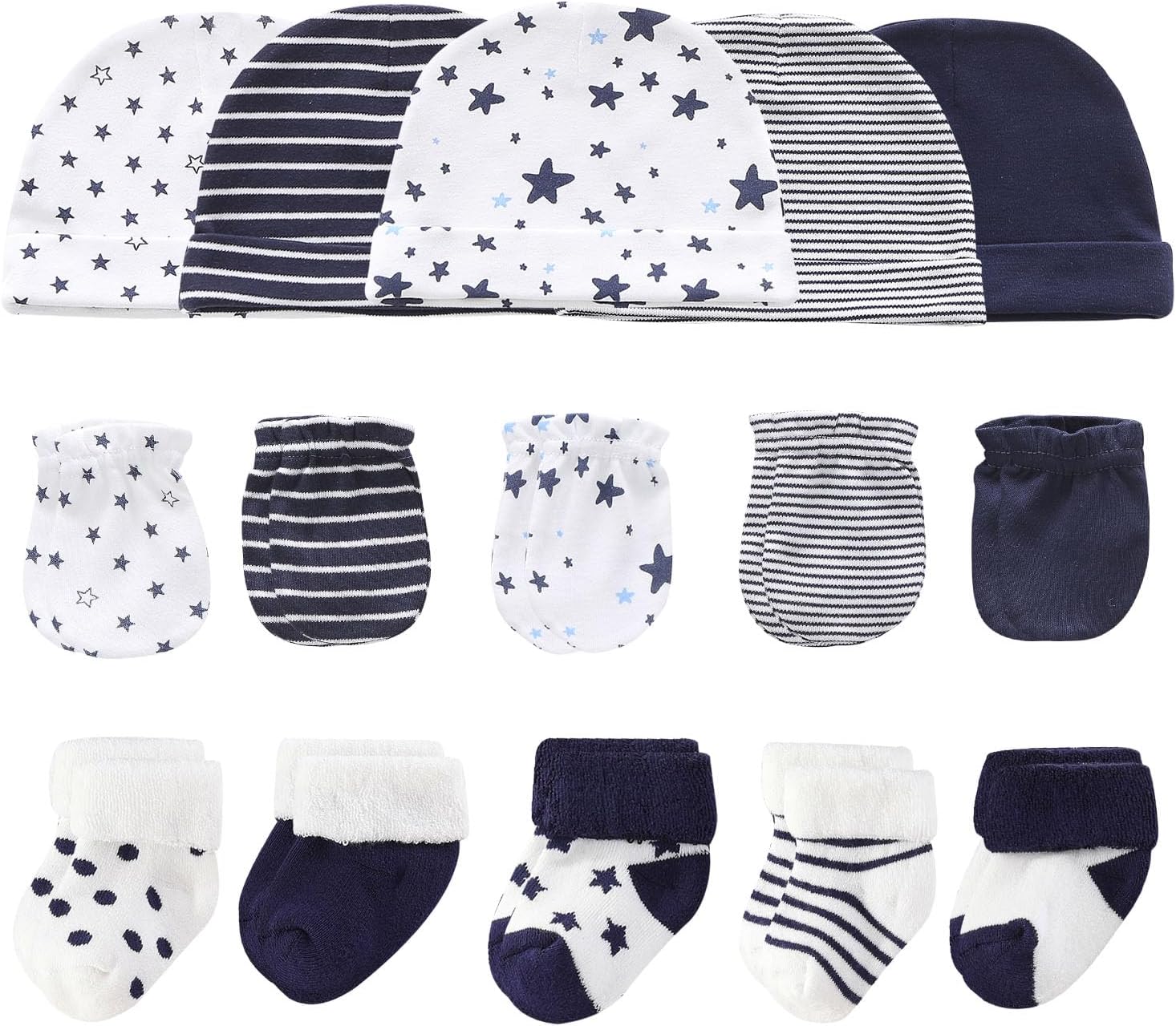 Baby Hats Mittens and Socks Set Cotton Newborn Hat Beanie Soft Infant Girls Boys Caps Gloves 0-6