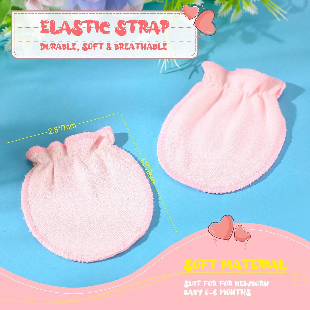 9 Pairs Newborn Baby Boys Girls Mittens 0-6 Months Infant Toddler Mittens No Scratch Solid Color
