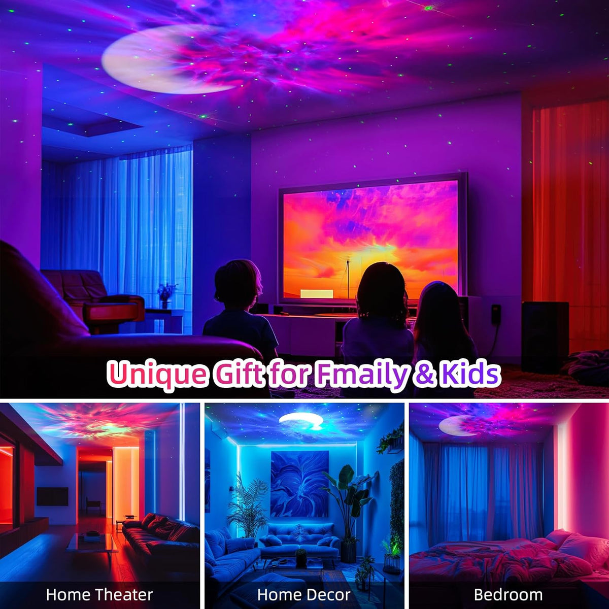 Star Projector Astronaut Galaxy Projector - Bluetooth Speaker, White Noise,Moon Nebula Night Light