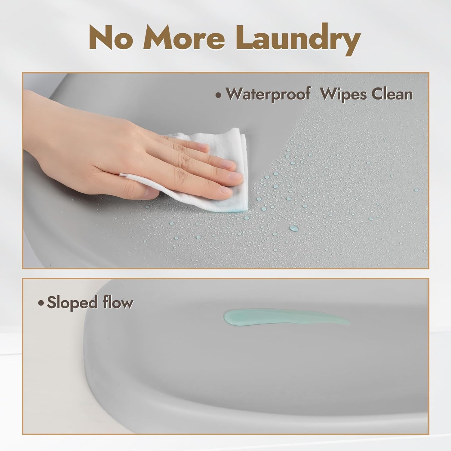 Papablic Wipeable Baby Changing Pad with Removable Safety Strap, Easy to Clean & Non-Slip