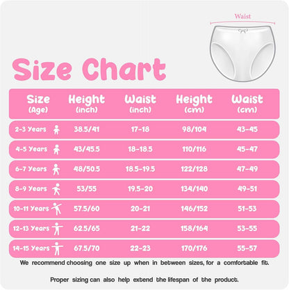 Donella Girls' Soft Cotton Underwear - Kids Bikini Brief Panties for Girls and Toddlers 5-Pack