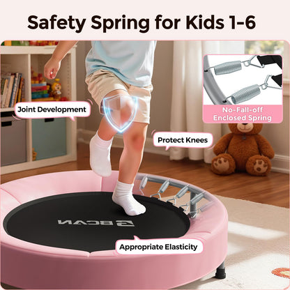 BCAN SP1 36'' Kids Toddler Trampoline Indoor, Foam Handle | FED Fitness