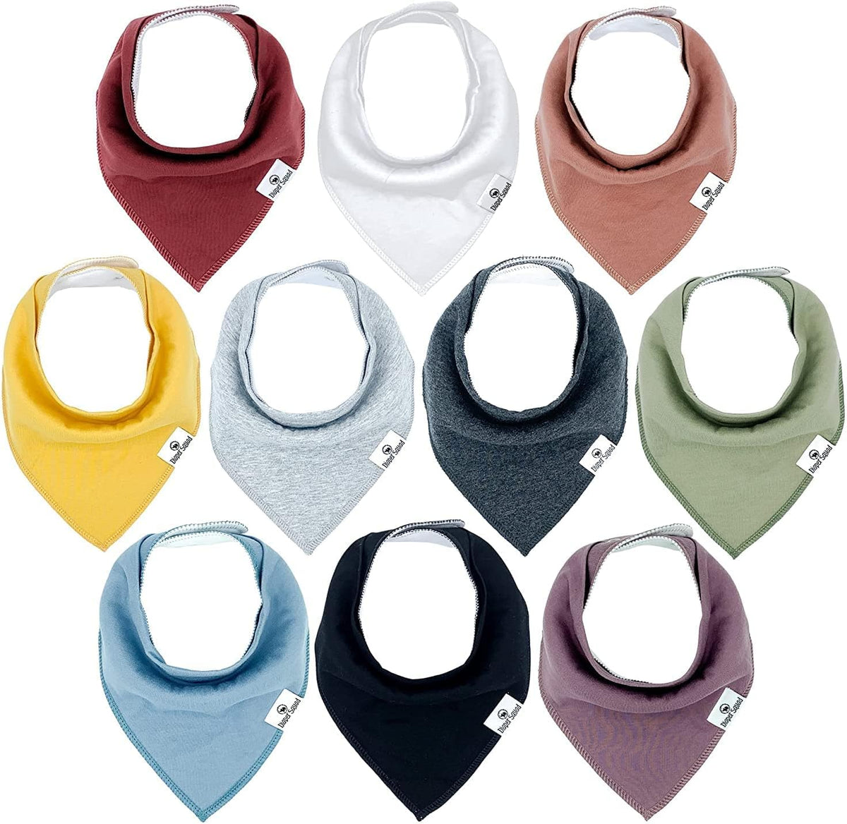DiaperSquad's Baby Bibs for Drooling and Teething, Bibs for Boys, Baby Girl - Solid Cotton Baby