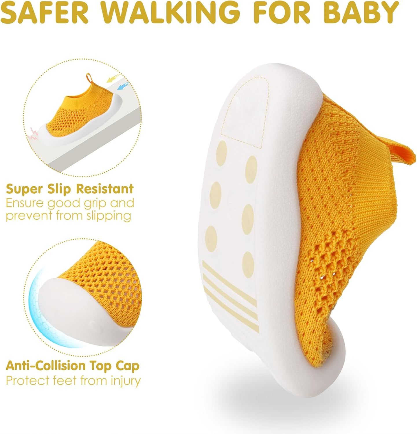 Baby Walking Shoes Toddler Girl Boy Soft Sole Breathable Mesh Slip on Summer Wide Shoes Infant