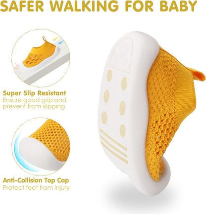Baby Walking Shoes Toddler Girl Boy Soft Sole Breathable Mesh Slip on Summer Wide Shoes Infant