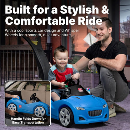 Step2 Whisper Ride Cruiser Kids Push Car, Ride On Toy, Stroller Substitute, Includes Seat Belt &