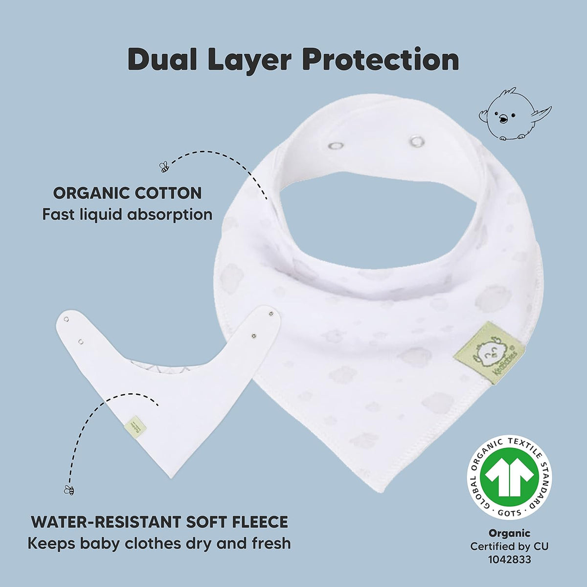 8-Pack Organic Baby Bandana Bibs for Boys, Girls - Super Absorbent Triangle Baby Bibs for Drooling