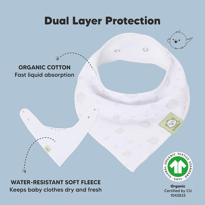 8-Pack Organic Baby Bandana Bibs for Boys, Girls - Super Absorbent Triangle Baby Bibs for Drooling