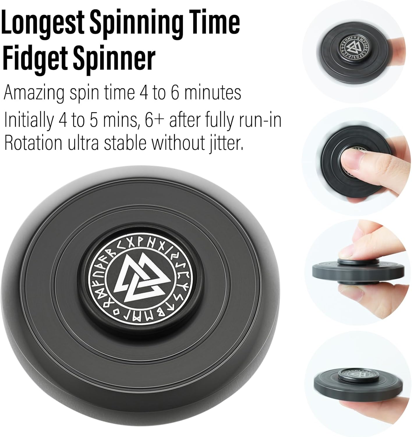 FREELOVE Metal Fidget Spinner, Viking Pirate Haptic Gyro, Heavy Stainless Steel Hand Spinning