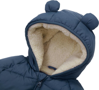 Rokka&Rolla Baby Boys' Water-Resistant Sherpa Fleece Lined Puffer Jacket Winter Coat for Newborn