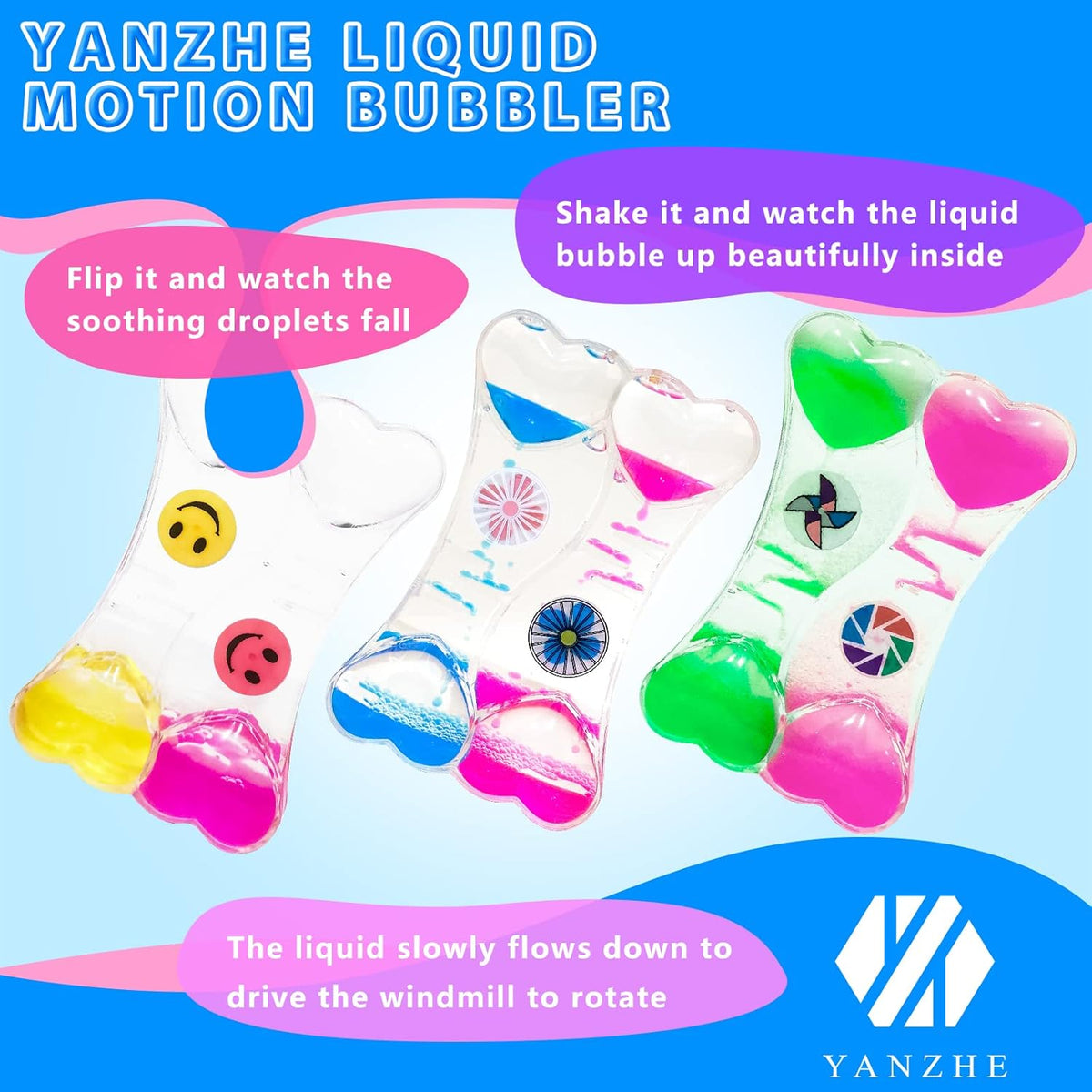 Liquid Motion Bubbler for Kids and Adults, Liquid Motion Bubbler Sensory Toys, Liquid Timer for