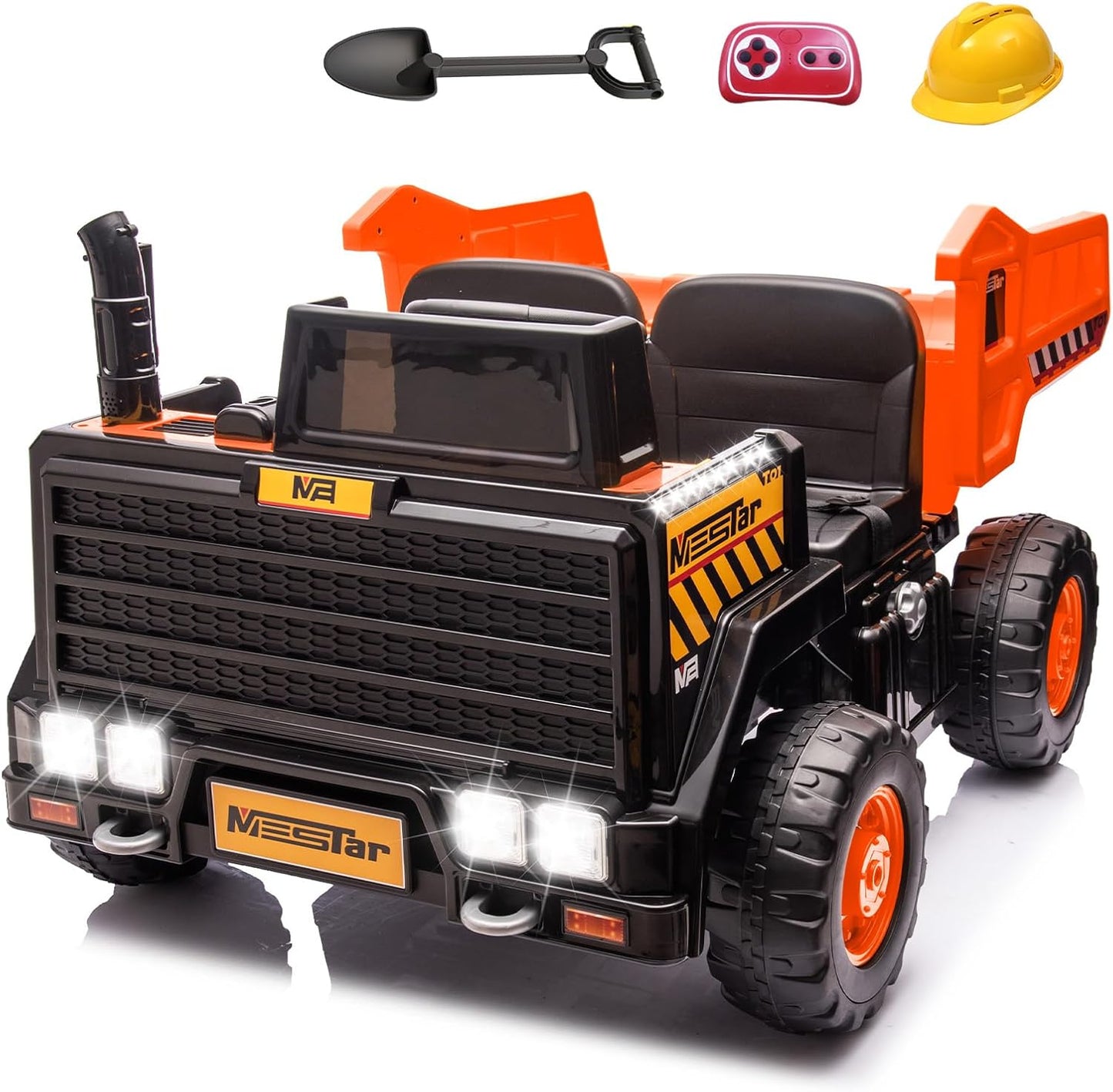 24V Ride On Dump Truck, 24inch-2 Seater Ride On Car for Kids w/Remote Control 4WD/2WD Up to 5 Mph