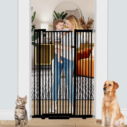 55.1 Inch Tall Baby Gate Auto Close Dog Gate Adjustable 29.92"- 48.03" Wide Pressure Mounted Walk