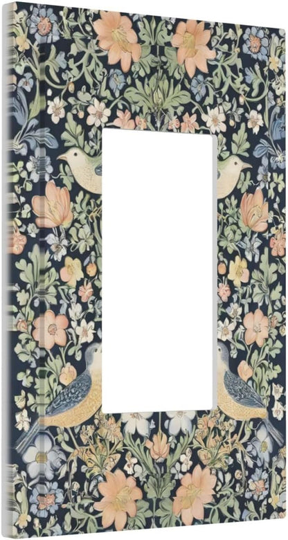 Decorative Outlet Covers Rustic Morris Birds Green Leaf Flower 1 Gang Single Decora GFCI Device