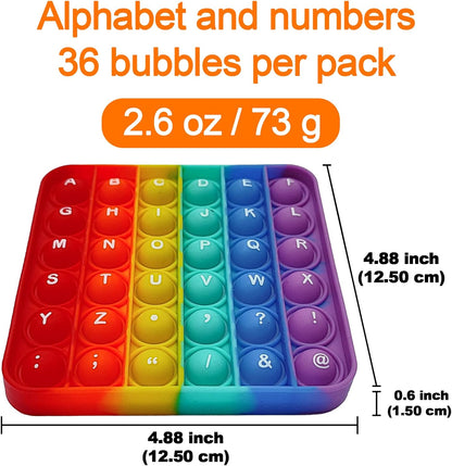 Alphabet Pop Fidget Toy Letters ABC Numbers Learning and Educational Toys Square Sensory Toys