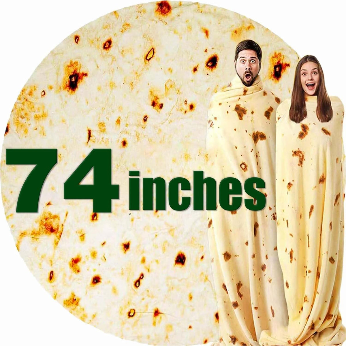 74in Burrito Tortilla Blanket White Elephant Gifts for Adults Useful Taco Throw Blankets Woemn Men