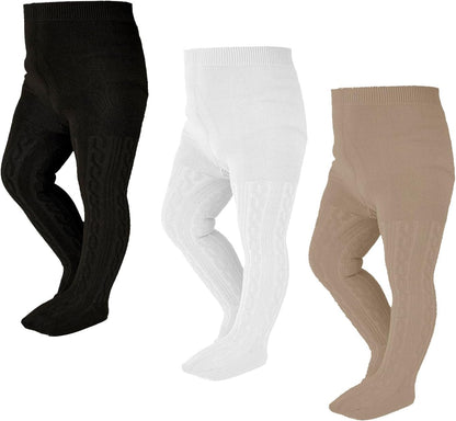 EPEIUS Baby Girl Tights Thick Cable Knit Leggings Stockings Cotton Pantyhose for Newborn Infant
