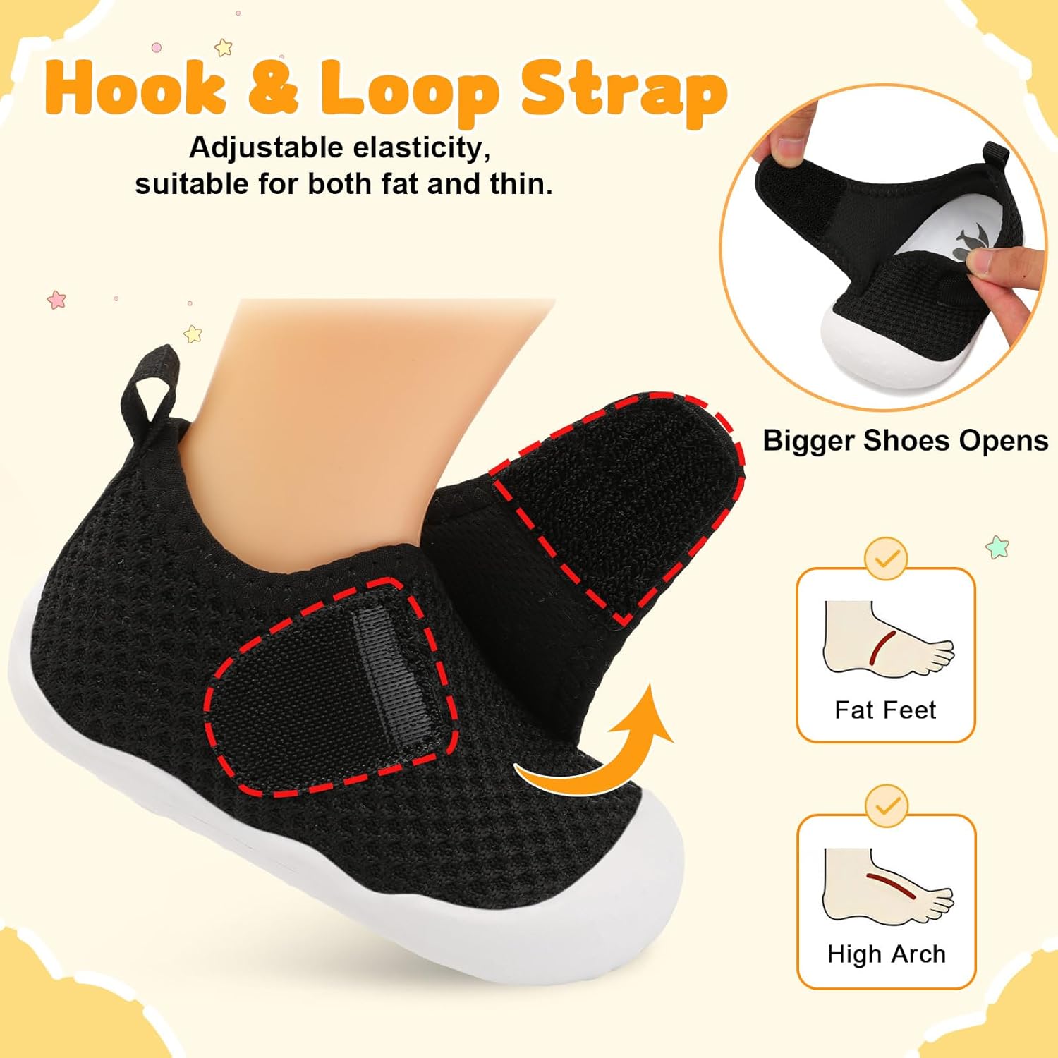 FEETCITY Baby First Walking Shoes Wide Baby Shoes Infant Sneakers Newborn Crib Shoe Barefoot