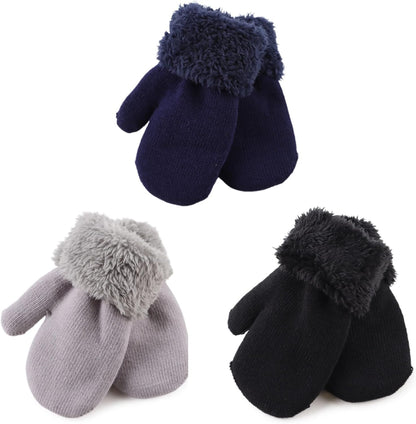 PESAAT Baby Girl Mittens Fleece Toddler Boy Mittens Warm Kids Winter Gloves Unisex Cold Weather