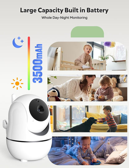 GoodBaby Baby Monitor with Camera and Audio - No WiFi, Remote Pan-Tilt-Zoom, Night Vision