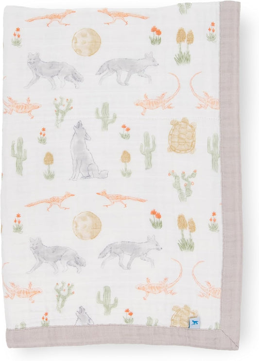 Little Unicorn Newborn Receiving Quilt | Ultra- Soft, Multi-Layered Muslin Fabric | Gift for