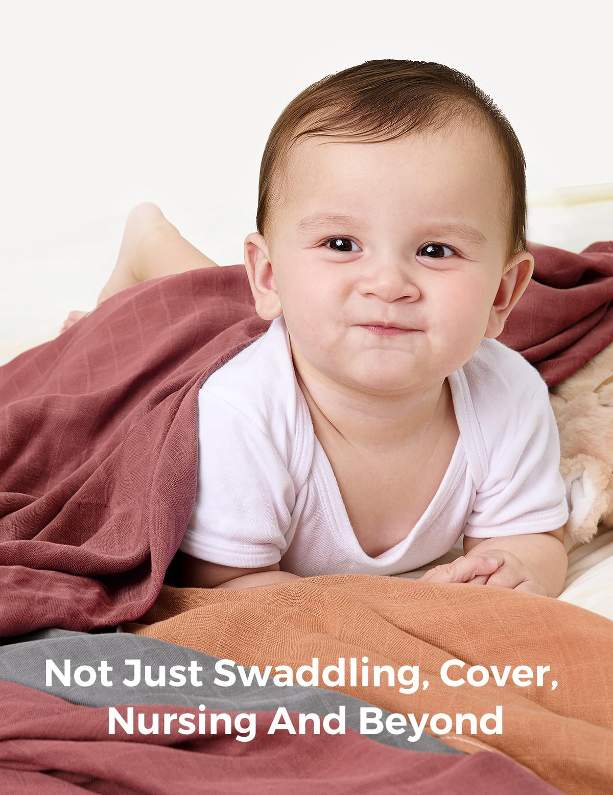 Momcozy Muslin Swaddle Blankets, 4-Pack, Large 47"x47", Breathable